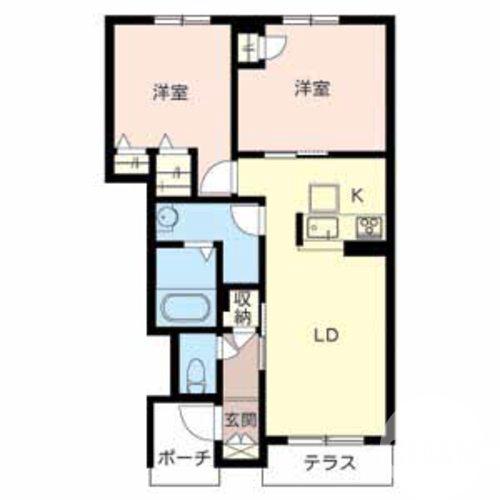 草尾の完工年月(2014年1月)築の賃貸アパートの間取り