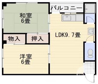 百舌鳥梅町の完工年月(1977年1月)築の賃貸マンションの間取り