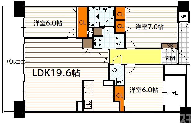 エスリード太秦三条天神川の間取り