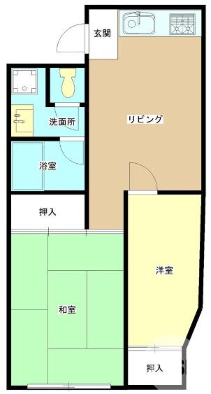 旭ヶ丘中町の完工年月(1988年3月)築の賃貸マンションの間取り