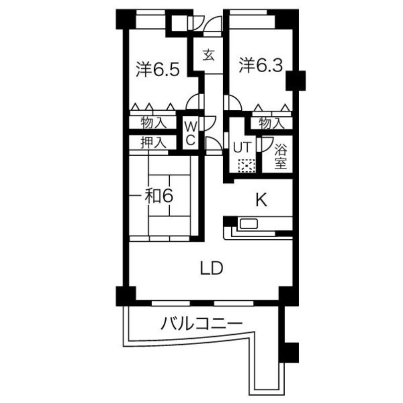 沢良宜西の完工年月(1995年1月)築の賃貸マンションの間取り