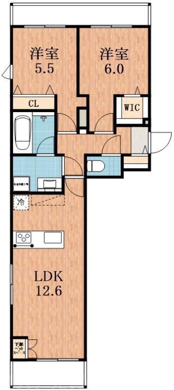 文の里の完工年月(2025年12月)築の賃貸マンションの間取り