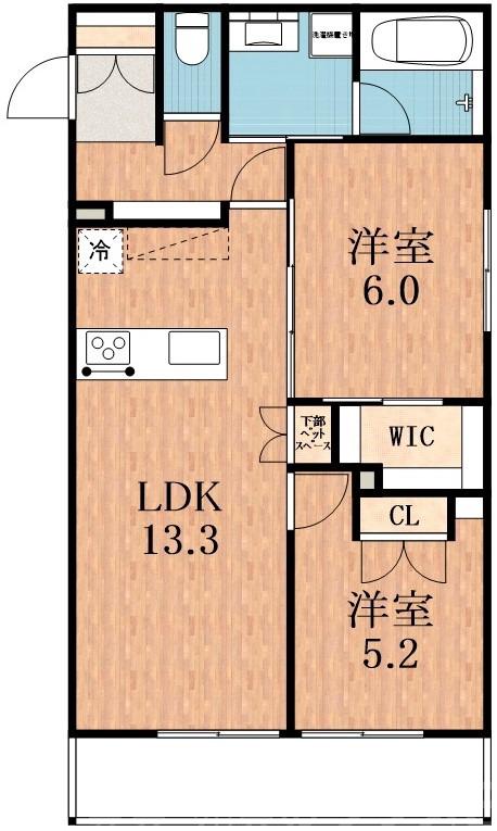 文の里の完工年月(2025年12月)築の賃貸マンションの間取り