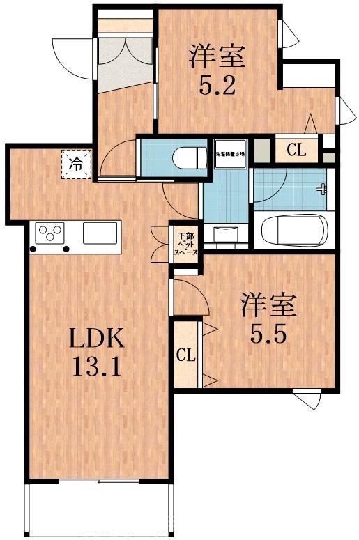 文の里の完工年月(2025年12月)築の賃貸マンションの間取り