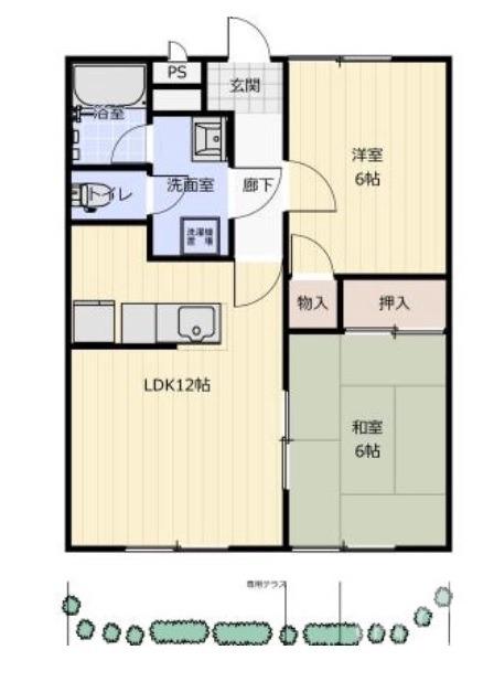 金岡町の完工年月(1996年4月)築の賃貸アパートの間取り
