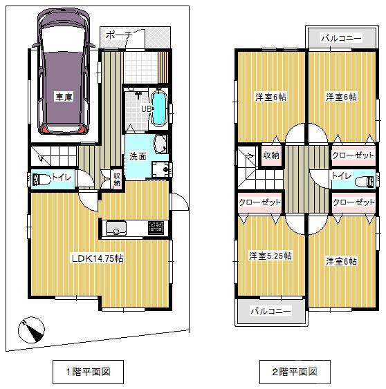 南吹田の完工年月(2015年3月)築の賃貸一戸建ての間取り