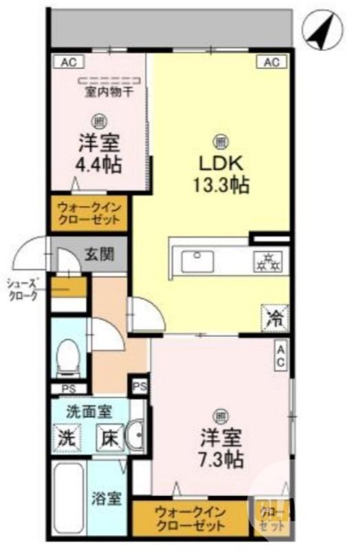 百舌鳥本町の完工年月(2025年11月)築の賃貸アパートの間取り