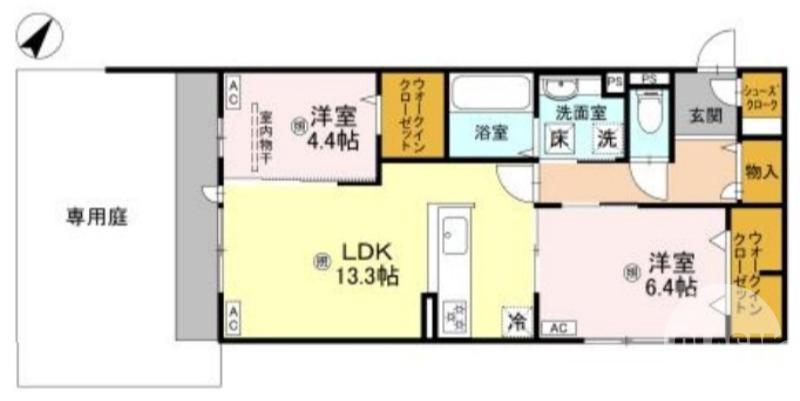 百舌鳥本町の完工年月(2025年11月)築の賃貸アパートの間取り