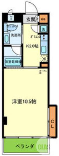 出島海岸通の完工年月(2007年3月)築の賃貸マンションの間取り