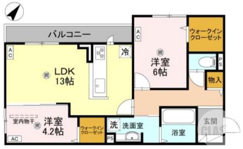 百舌鳥本町の完工年月(2025年11月)築の賃貸アパートの間取り