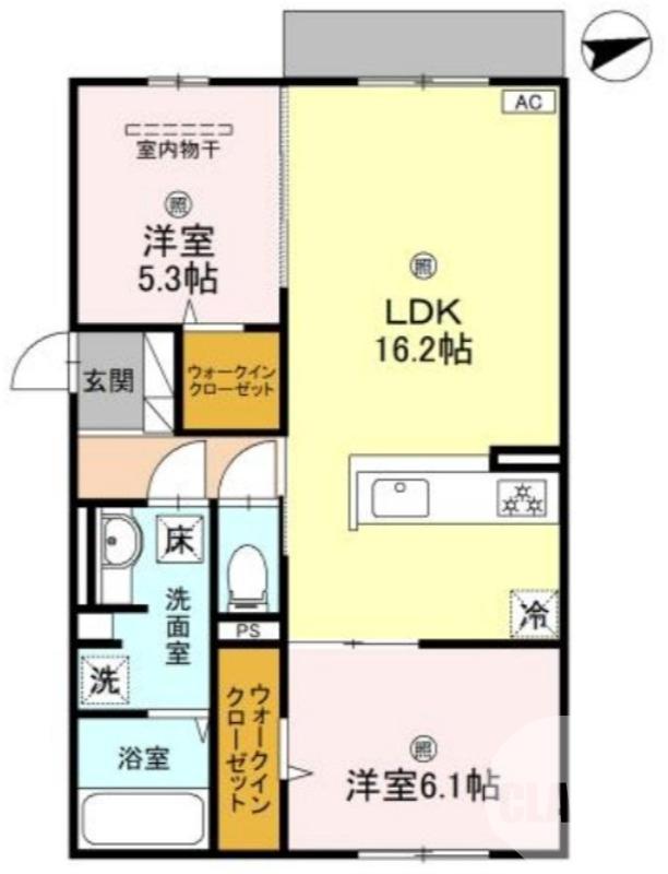 鳳中町の完工年月(2025年11月)築の賃貸アパートの間取り