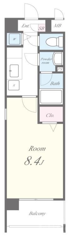 南江口の完工年月(2008年8月)築の賃貸マンションの間取り