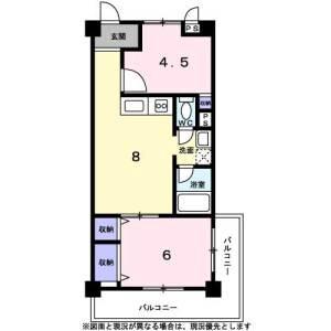 南金田の完工年月(1977年8月)築の賃貸マンションの間取り