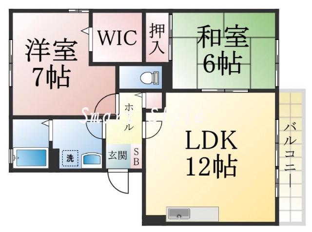 西舞子の完工年月(2000年4月)築の賃貸アパートの間取り