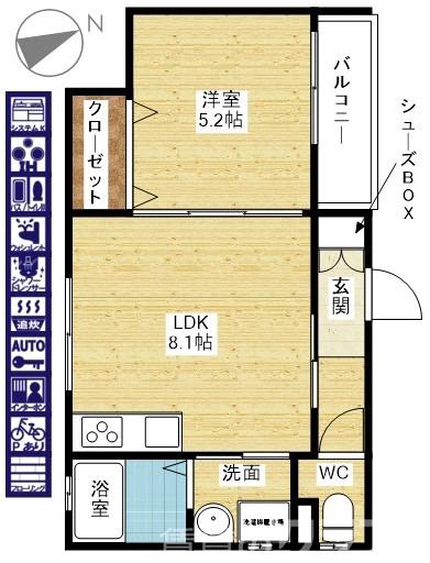 クリエオーレ福町Ⅱの間取り