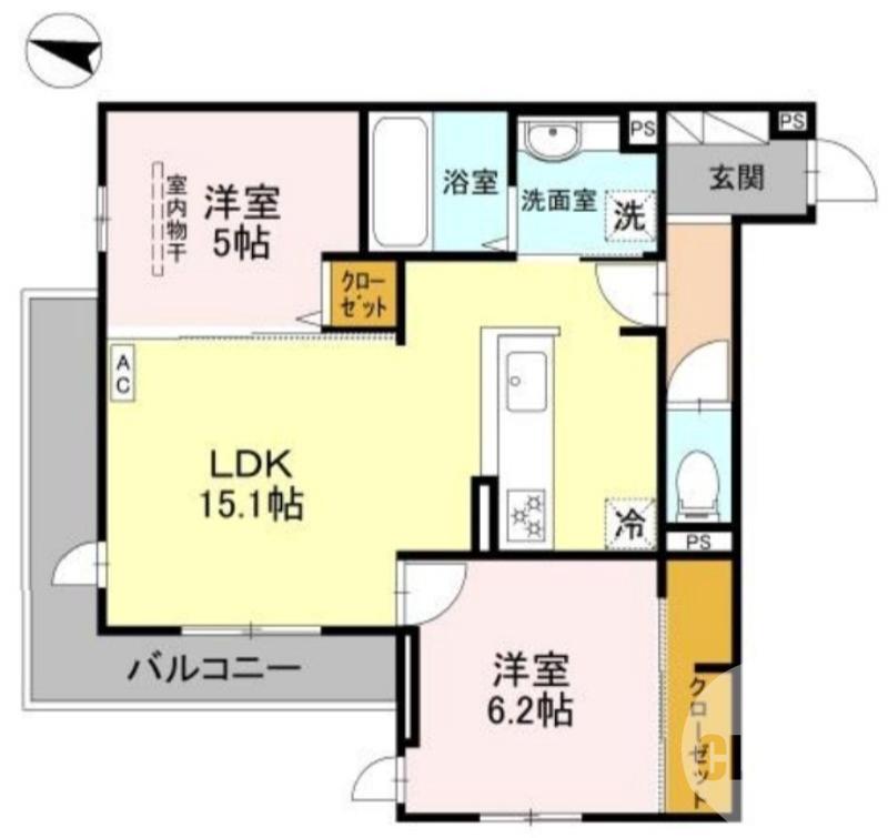 常磐町の完工年月(2025年12月)築の賃貸アパートの間取り