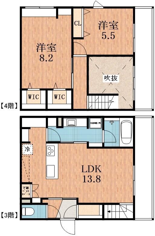 文の里の完工年月(2025年12月)築の賃貸マンションの間取り