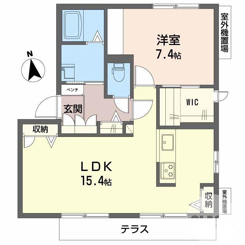 大野芝町の完工年月(2004年10月)築の賃貸アパートの間取り