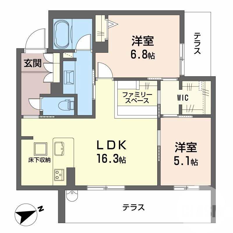 浜寺元町の完工年月(2026年2月)築の賃貸マンションの間取り
