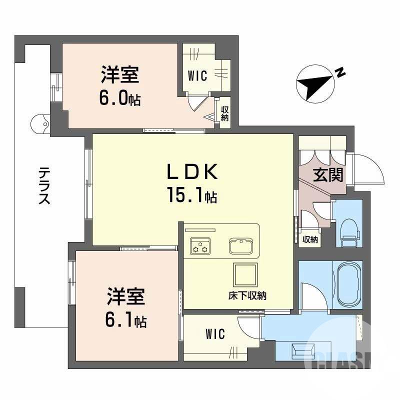 浜寺元町の完工年月(2026年2月)築の賃貸マンションの間取り