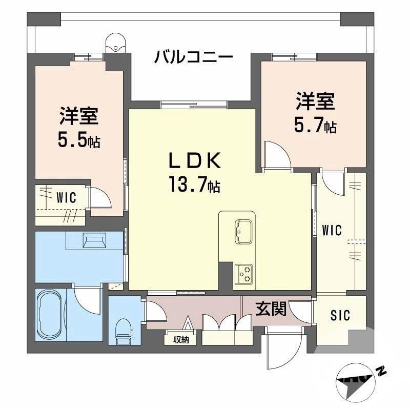 浜寺元町の完工年月(2026年2月)築の賃貸マンションの間取り