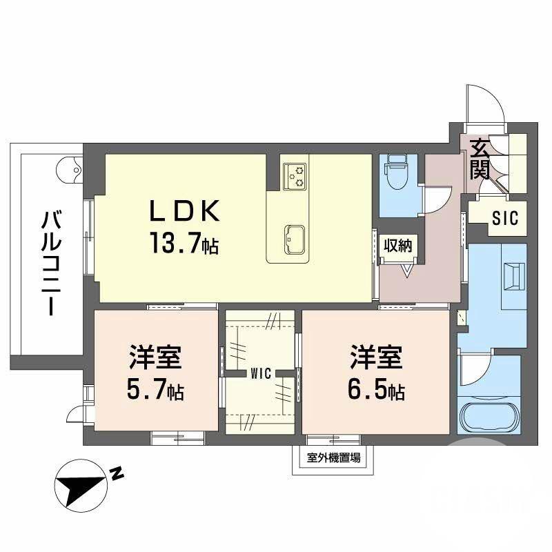 浜寺元町の完工年月(2026年2月)築の賃貸マンションの間取り