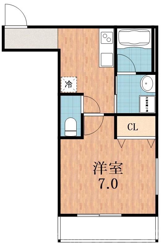 桃谷の完工年月(2021年6月)築の賃貸アパートの間取り