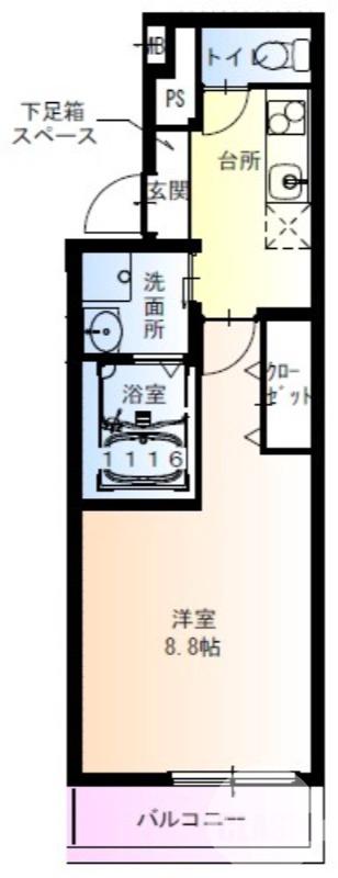 中長尾町の完工年月(2022年2月)築の賃貸アパートの間取り
