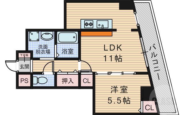 豊里の完工年月(1988年8月)築の賃貸マンションの間取り