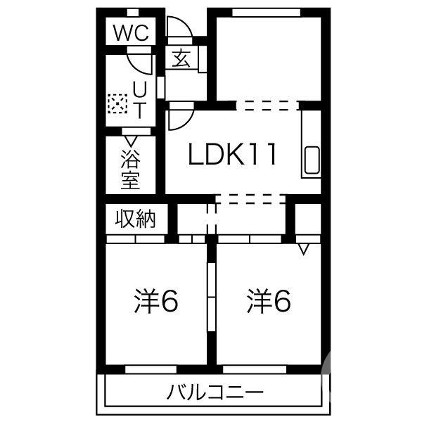 深井清水町の完工年月(1993年6月)築の賃貸マンションの間取り