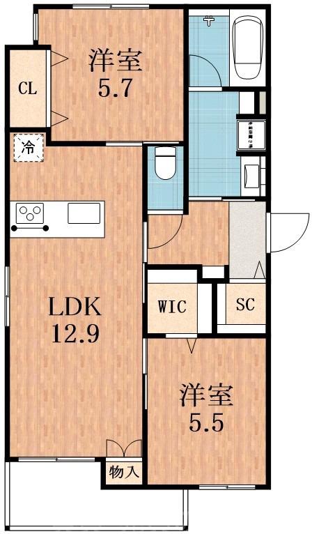 難波中の完工年月(2026年2月)築の賃貸マンションの間取り