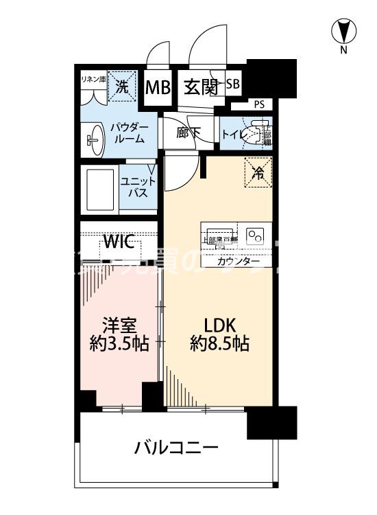 泉尾の完工年月(2025年11月)築の賃貸マンションの間取り