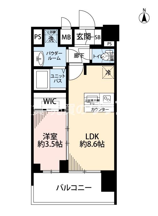 泉尾の完工年月(2025年11月)築の賃貸マンションの間取り