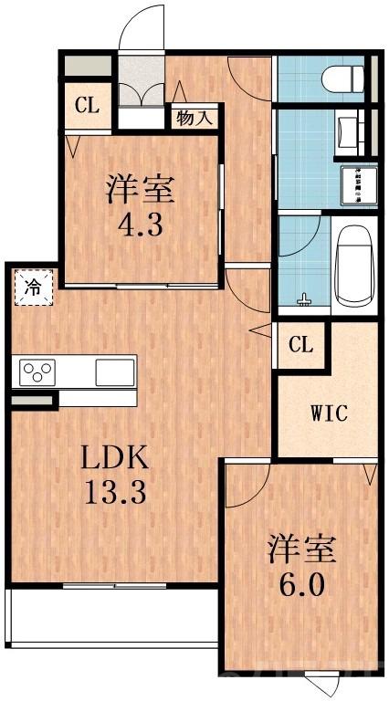 清水丘の完工年月(2025年12月)築の賃貸アパートの間取り