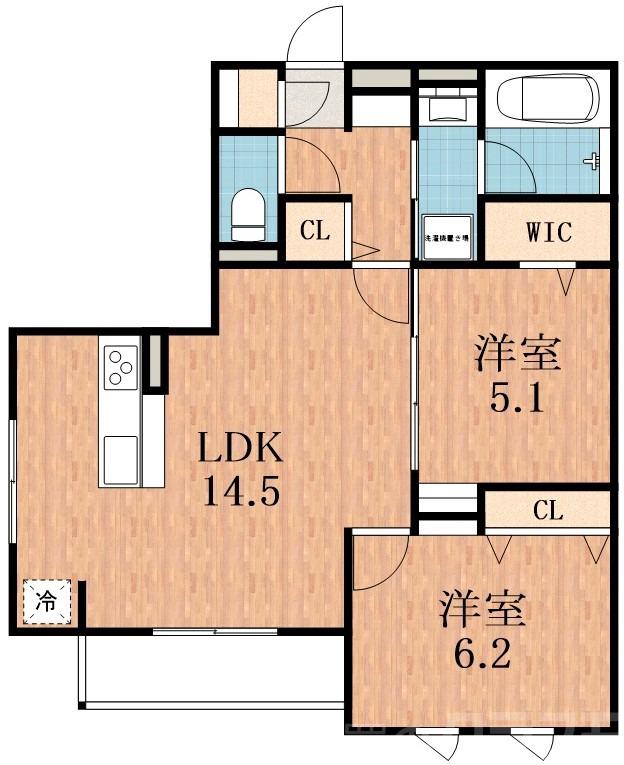清水丘の完工年月(2025年12月)築の賃貸アパートの間取り