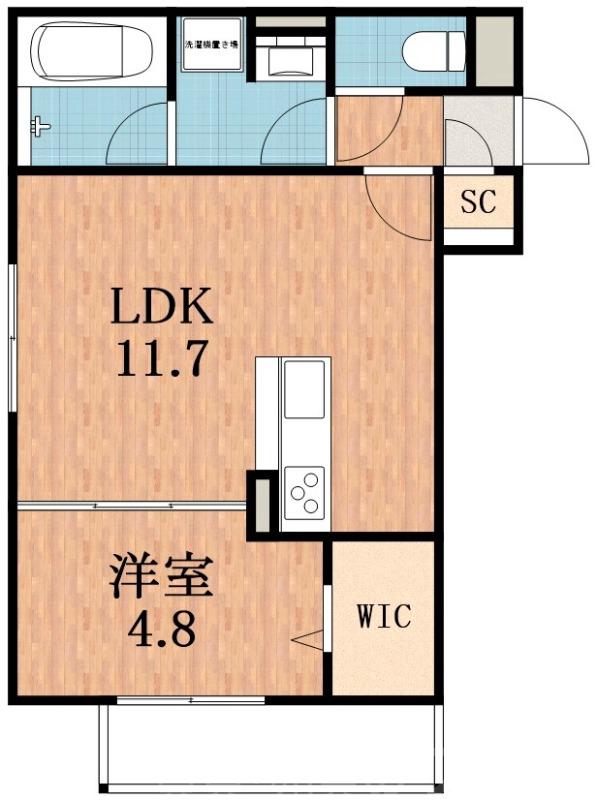 針中野の完工年月(2026年1月)築の賃貸アパートの間取り