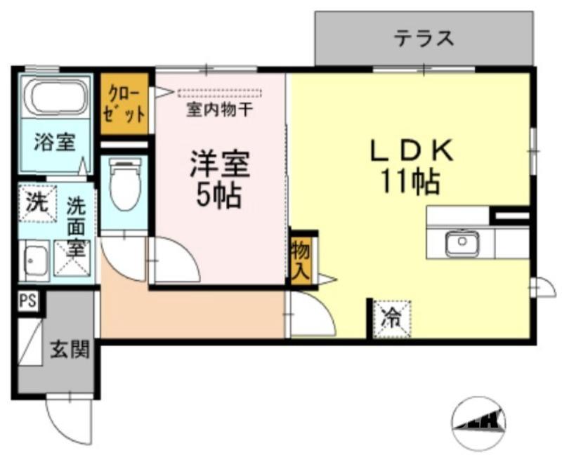 船堂町の完工年月(2012年11月)築の賃貸アパートの間取り