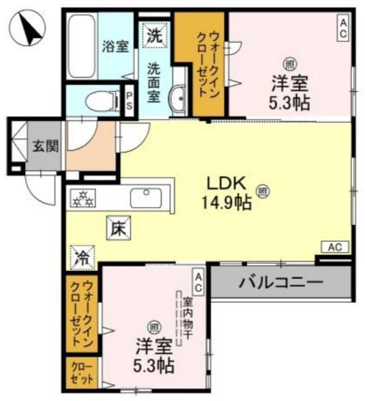 三条通の完工年月(2025年11月)築の賃貸アパートの間取り