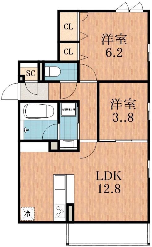 針中野の完工年月(2026年1月)築の賃貸アパートの間取り