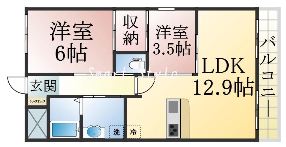 舞子坂の完工年月(2014年4月)築の賃貸マンションの間取り