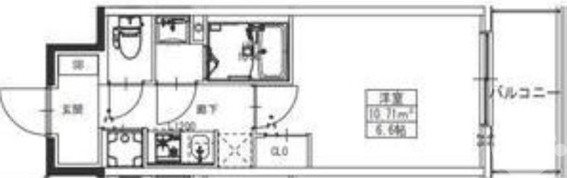 出島海岸通の完工年月(2025年9月)築の賃貸マンションの間取り