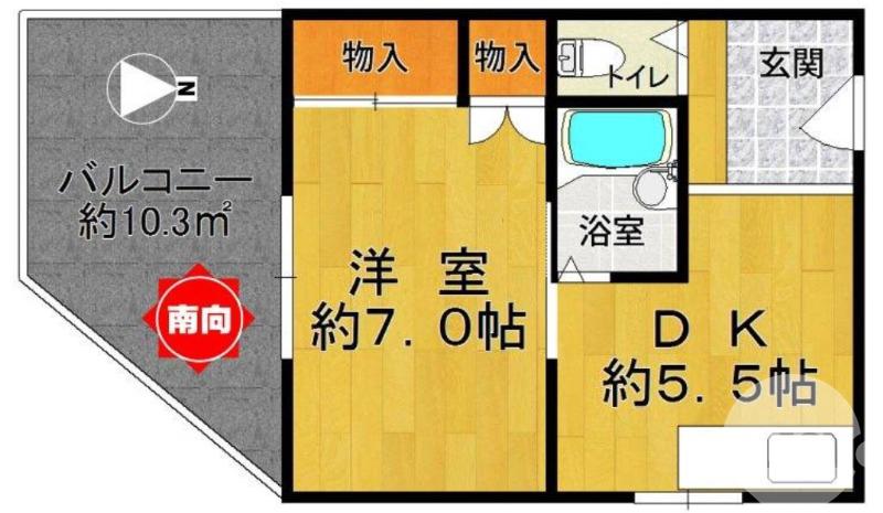 東浅香山町の完工年月(1985年3月)築の賃貸マンションの間取り