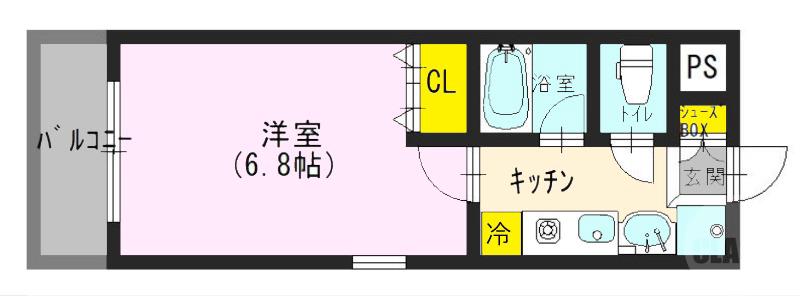 東奈良の完工年月(2016年7月)築の賃貸マンションの間取り