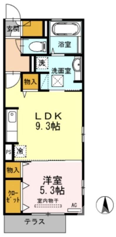 天美南の完工年月(2012年7月)築の賃貸アパートの間取り