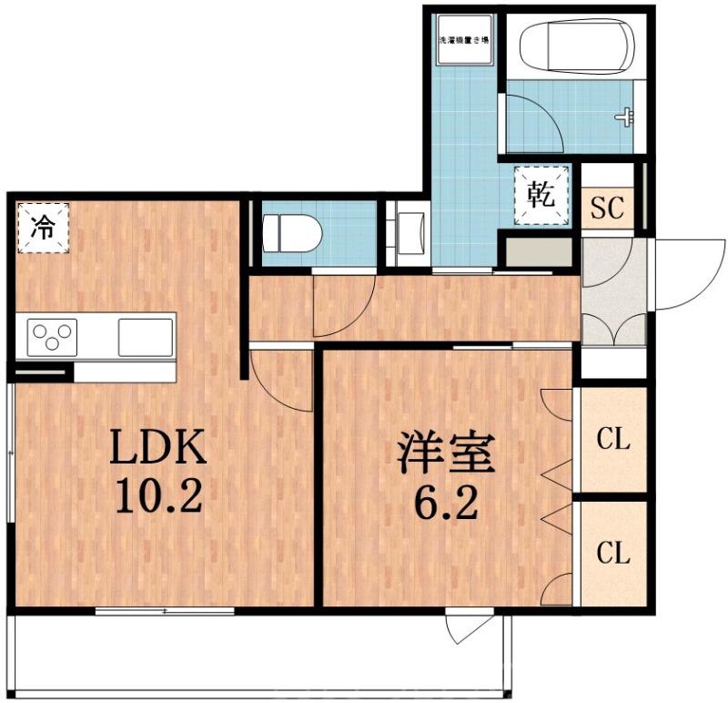 鷹合の完工年月(2026年1月)築の賃貸アパートの間取り