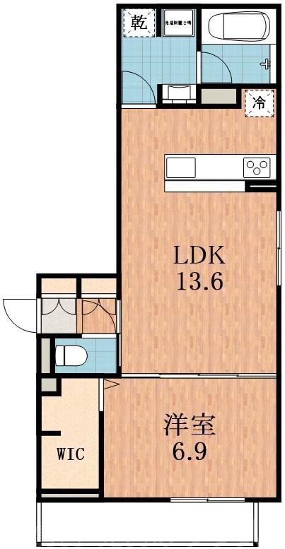 鷹合の完工年月(2026年1月)築の賃貸アパートの間取り