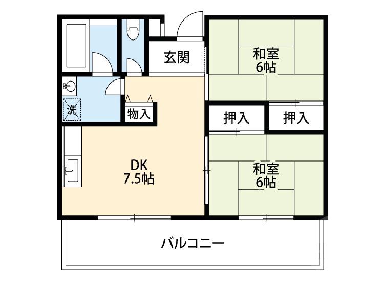 山田東の完工年月(1990年4月)築の賃貸アパートの間取り