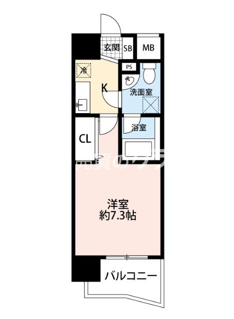 市岡元町の完工年月(2006年2月)築の賃貸マンションの間取り