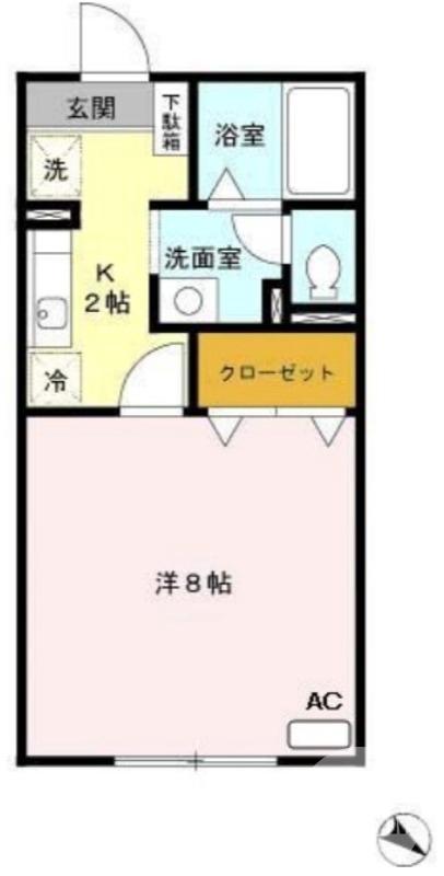 黒土町の完工年月(2002年9月)築の賃貸アパートの間取り