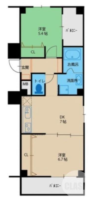 大美野の完工年月(2025年9月)築の賃貸マンションの間取り